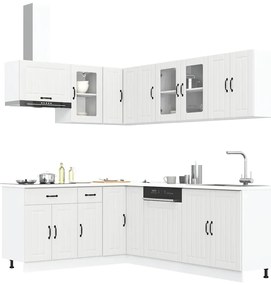 11 peças armário de cozinha conjunto Lucca branco