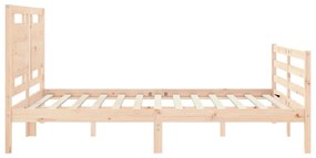 Estrutura de cama com cabeceira 160x200 cm madeira maciça