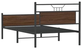 Estrutura de cama sem colchão 107x203 cm carvalho castanho