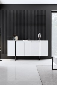 Conjunto de Mobiliário de Sala de Estar Luxe – Branco e Preto – Consol