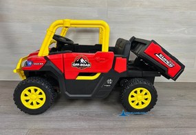 Carro elétrico para crianças 1 a 6 anos 12V 4x4 Buggy 1000RR rodas borracha e controlo remoto Vermelho
