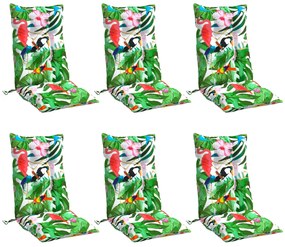 Almofadões p/ cadeira encosto alto 6 pcs tecido oxford multicor