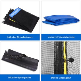 Trampolim Ø427cm incl. rede de segurança TÜV SÜD GS Azul