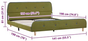 Estrutura para cama sem colchão 135x190 cm tecido verde