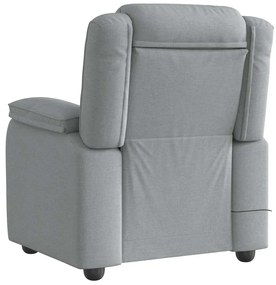 Poltrona de massagens reclinável tecido cinzento-claro