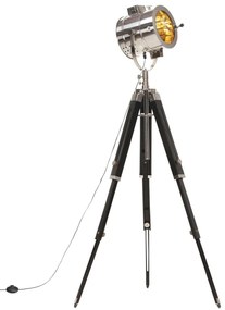 vidaXL Candeeiro de chão tripé 165 cm madeira de mangueira maciça