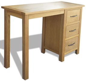 vidaXL Secretária com 3 gavetas 106x40x75 cm madeira carvalho maciça