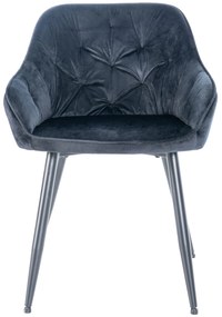 Conjunto de 2 cadeiras de sala de jantar Cassis com estofo em veludo 56 x 81 x 58 cm Preto