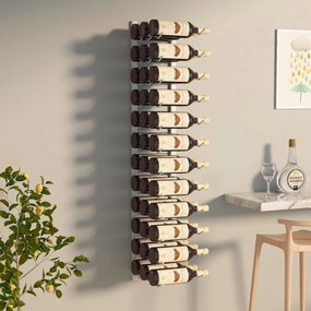 Garrafeira de parede para 36 garrafas ferro branco