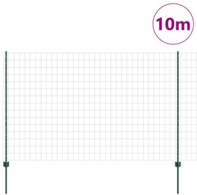 Cerca Euro com 5 Postes Verde 1.6x10 m de Aço