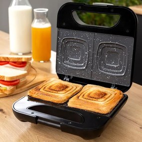 Tostadeira Rock'nToast Square + com acabamentos em aço inoxidável e 800 W de potência