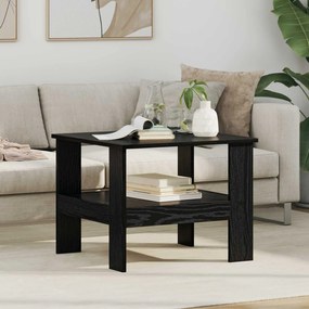 vidaXL Mesa de centro Carvalho Preto 57 x 55 x 45 cm
