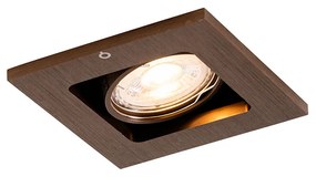 Conjunto de 6 Spot moderno embutido bronze escuro ajustável - Qure