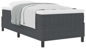 Cama Box Spring com colchão cinza escuro, 80 x 200 cm, tecido de cordu