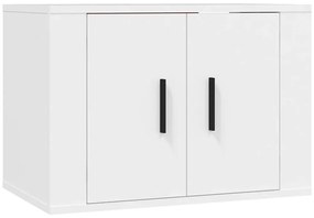 Conjunto móveis de TV 3 pcs madeira processada branco