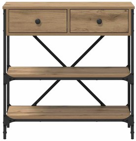 Mesa de Console Carvalho Artesanal 75x34.5x75 cm Madeira Engenheirada