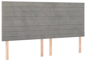 Estrutura de cama sem colchão 160x200 cm veludo cinzento-claro