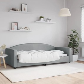 Sofá-cama 90x200 cm tecido cinzento-claro