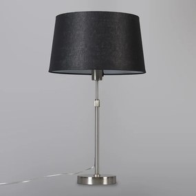 Candeeiro de mesa em aço com cúpula preta 35 cm ajustável - Parte Design,Moderno