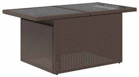 Conjunto de Sofá de Jardim de 8 Peças com Almofadas Castanho em Rattan