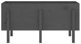 Canteiro elevado de jardim 121x50x57 cm pinho maciço cinzento