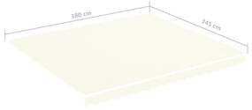 Tecido de substituição para toldo 4x3,5 m cor creme