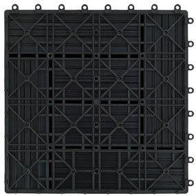 Ladrilhos de pavimento 22 pcs WPC 2m² 30x30 cm preto