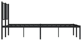 Estrutura de cama com cabeceira 120x200 cm metal preto