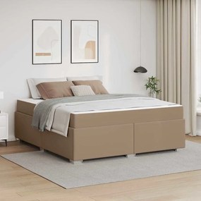 vidaXL Estrutura da Cama com colchão Cappuccino 180 x 200 cm tecido