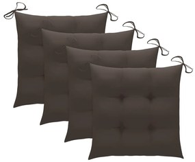 Cadeiras de jantar p/ jardim 3 pcs c/ almofadões acácia maciça