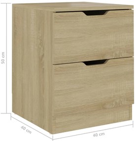 Mesa de cabeceira 40x40x50 cm contraplacado cor carvalho sonoma