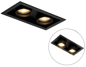 Foco embutido moderno preto ajustável 2-luzes - Roof Moderno