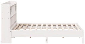 Cama com estante sem colchão 200x200 cm pinho maciço branco