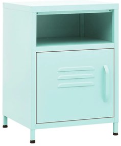 Mesas de cabeceira 2 pcs 35x35x51 cm aço cor menta
