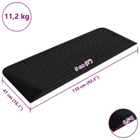 Rampas de acesso 2 pcs 110x41x5 cm borracha