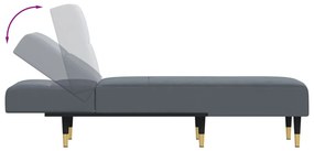 Chaise longue veludo cinzento-escuro