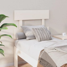 vidaXL Cabeceira de cama 78,5x3x81 cm pinho maciço branco