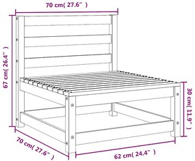 3 pcs conjunto lounge de jardim pinho maciço preto