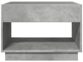 Mesa de centro luzes LED Infinity 70x50x50 cm cinzento cimento