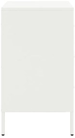 Mesas de cabeceira 2 pcs 36x39x68 cm aço branco