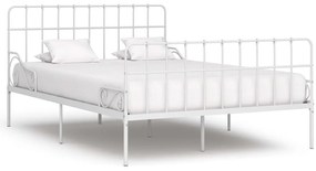 Estrutura de cama com estrado de ripas 140x200 cm metal branco