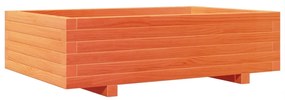 Vaso/floreira de jardim 90x60x26,5 cm pinho maciço castanho-mel