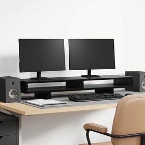 vidaXL Suporte para Monitor Preto 100 x 27 x 15 cm Madeira processada