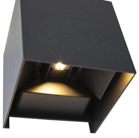 Candeeiro de parede exterior preto incl. LED 2 luzes IP54 - Edwin Moderno