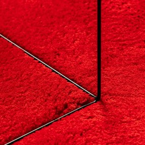 Tapete pelo curto macio e lavável HUARTE 100x200 cm vermelho