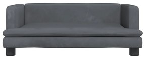 Sofá infantil 80x45x30 cm veludo cinzento-escuro