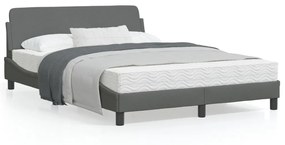 vidaXL Estrutura de cama sem colchão 120x200 cm tecido cinzento-escuro