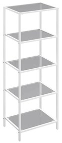 Estante com 5 prateleiras 30 x 40 x 124,5 cm branco e cinzento ardósia