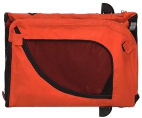 Reboque bicicleta p/ animais tecido oxford/ferro laranja/preto