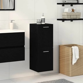 vidaXL Armário de Banheiro com porta Carvalho Preto 30 x 30 x 80 cm